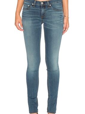 rag & bone| Euston Blue Mid-Rise Soft Stretch Skinny Jeans Sz 25